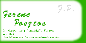 ferenc posztos business card